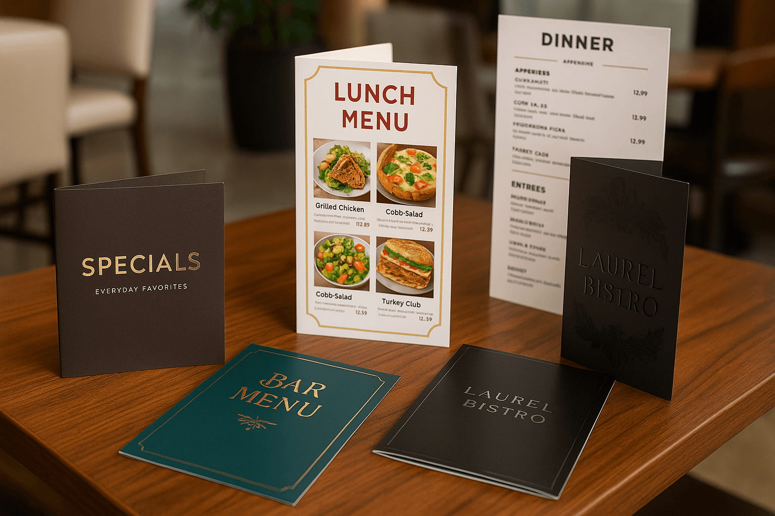 Menus and table cards